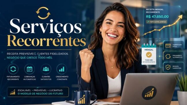 10 Melhores Serviços Digitais Recorrentes para Criar Renda Mensal com Baixo Custo e Alta Escalabilidade