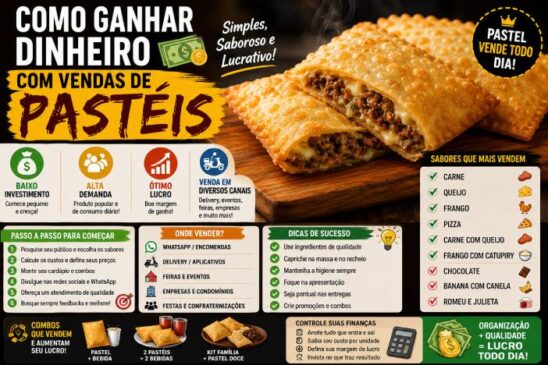 Como Ganhar Dinheiro com Vendas de Pastéis: Guia Completo Para Começar, Vender Todos os Dias e Lucrar