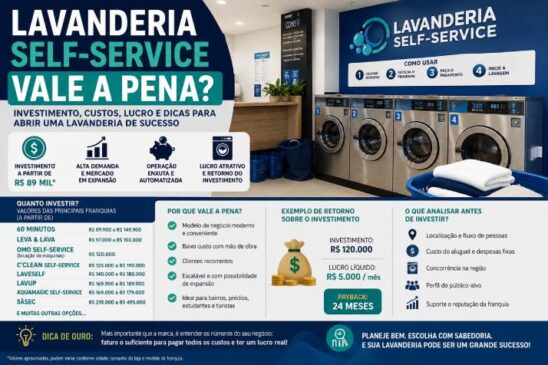Lavanderia Self-Service Vale a Pena? Guia Completo Para Investir, Lucrar e Evitar Erros