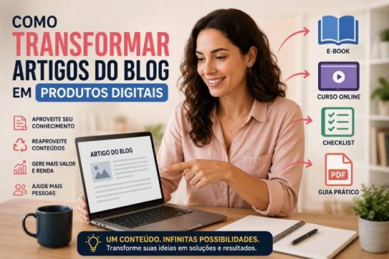 Como Transformar Artigos do Blog em Produtos Digitais para Monetizar Conteúdo, Criar E‑books, Cursos, Planilhas, Mentorias e Ofertas Lucrativas