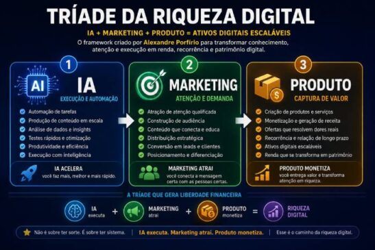 O Que é a Tríade da Riqueza Digital? O Framework de IA, Marketing e Produto Para Criar Ativos Digitais