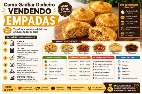 Como Ganhar Dinheiro Vendendo Empadas: Guia Completo Para Começar, Vender Todos os Dias e Transformar Salgados em Renda Extra