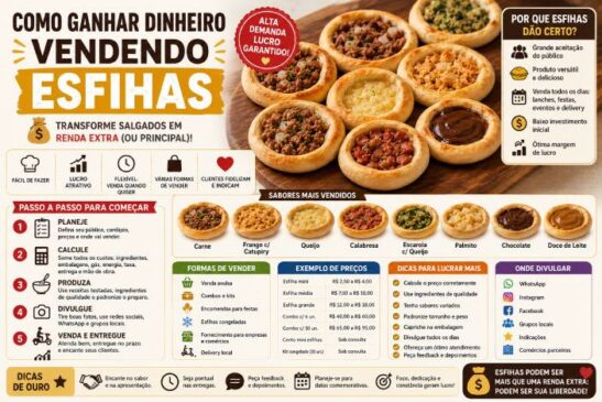 Como Ganhar Dinheiro Vendendo Esfihas: Guia Completo Para Começar, Vender Todos os Dias e Transformar Salgados em Renda Extra