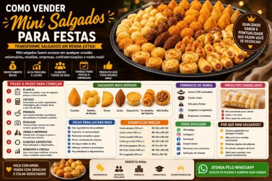 Como Vender Mini Salgados Para Festas: Guia Completo Para Começar, Conseguir Clientes e Lucrar com Encomendas