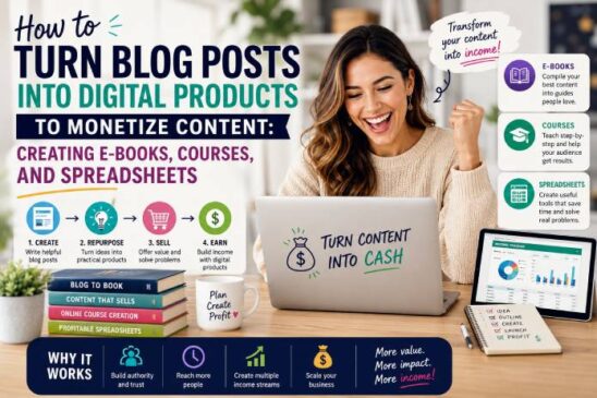 How to Turn Blog Posts into Digital Products to Monetize Content: Creating E‑books, Courses, and Spreadsheets