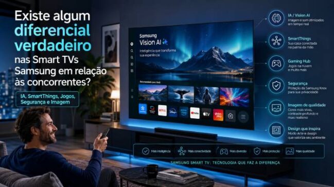 Existe algum diferencial das Smart TVs Samsung em relação às concorrentes?