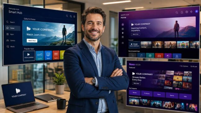 Como Colocar sua Empresa nas Smart TVs Samsung, LG e Roku