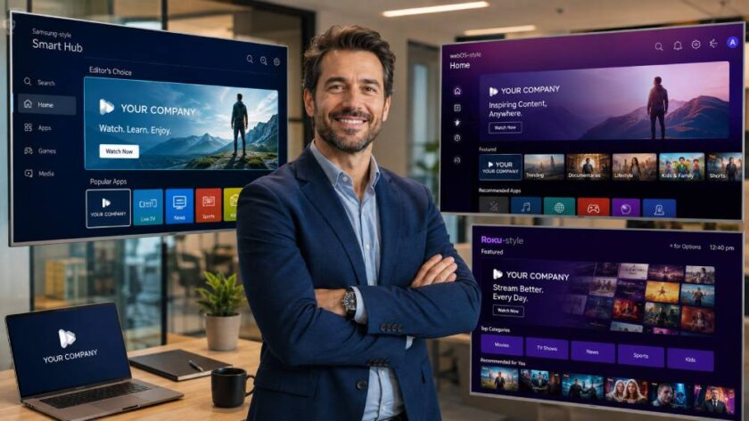 Como colocar sua empresa nas Smart TVs Samsung, LG e Roku.
