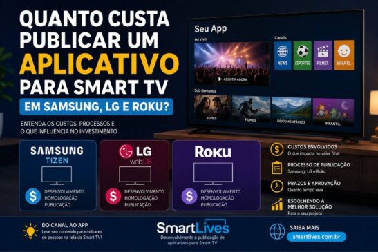 Quanto Custa Publicar um Aplicativo para Smart TV em Samsung, LG e Roku?