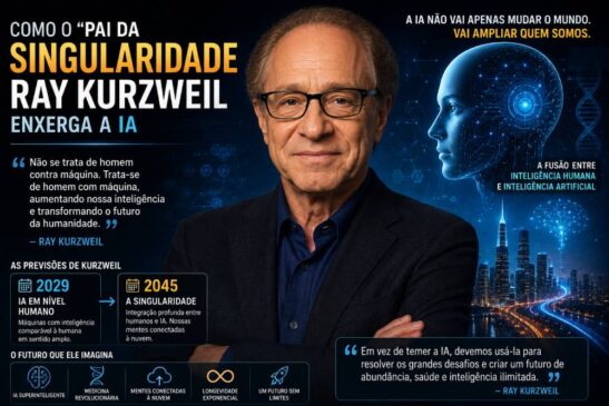 Como o “Pai da Singularidade” Ray Kurzweil Enxerga a IA? O Futuro da Inteligência Humana Segundo um dos Maiores Futuristas da Tecnologia