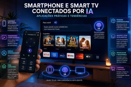 Smartphone e Smart TV conectados por IA: aplicações práticas e tendências