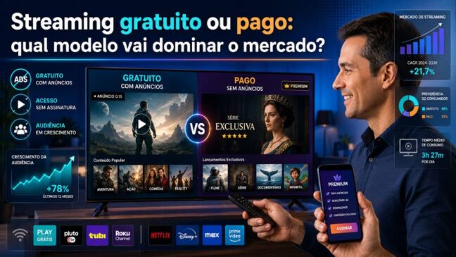 Streaming gratuito ou pago: qual modelo vai dominar o mercado?