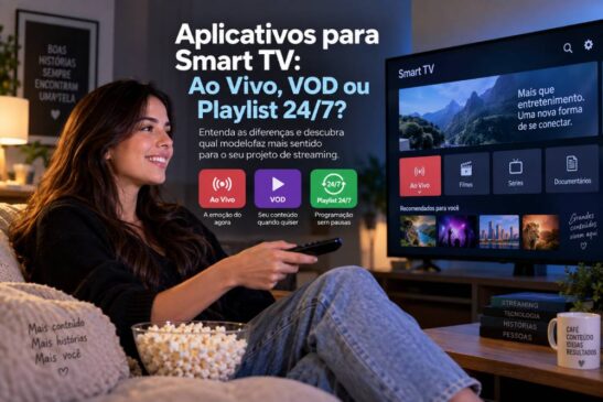 Aplicativos para Smart TV: Ao Vivo, VOD ou Playlist 24/7?