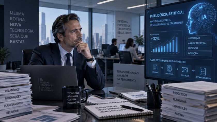 Empresas estão adotando inteligência artificial, mas não mudam a forma como trabalham.