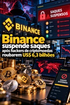 Binance suspende saques após hackers de criptomoedas roubarem US$ 6,3 bilhões