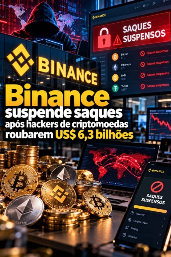 Binance suspende saques após ataque hacker de US$ 6,3 bilhões