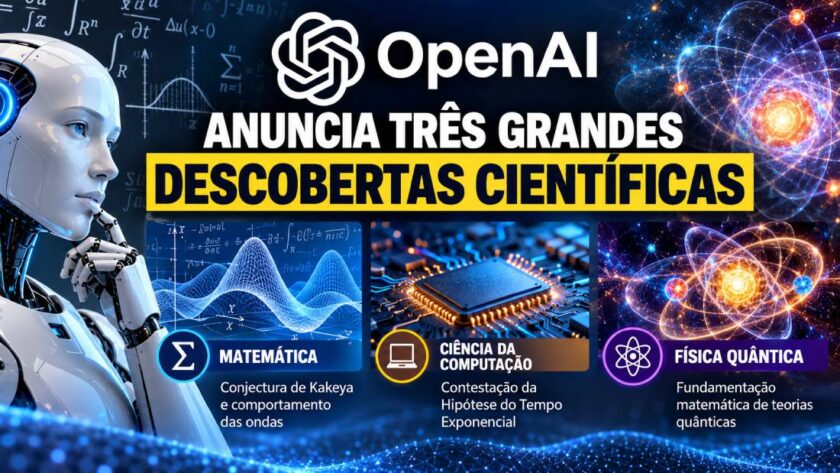 OpenAI anuncia três descobertas científicas com IA em matemática, computação e física quântica.