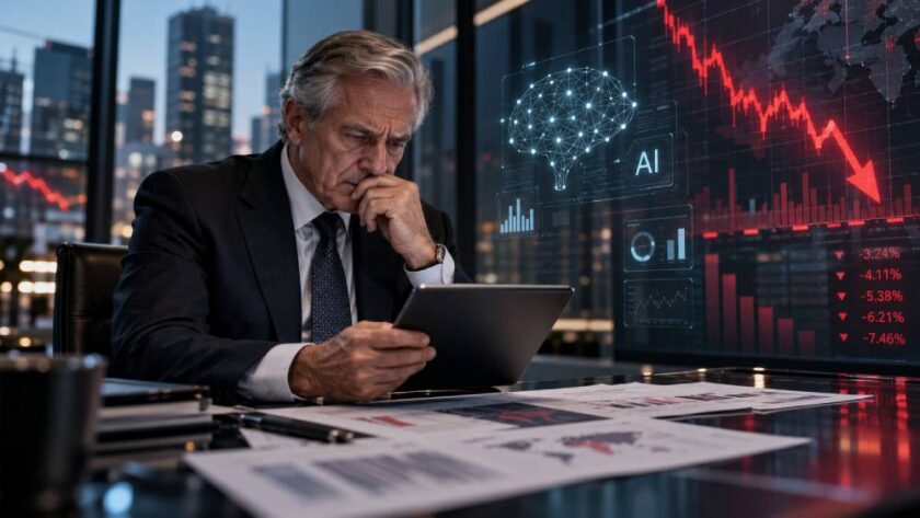 Baixa lucratividade da IA preocupa investidores e pressiona ações de tecnologia.