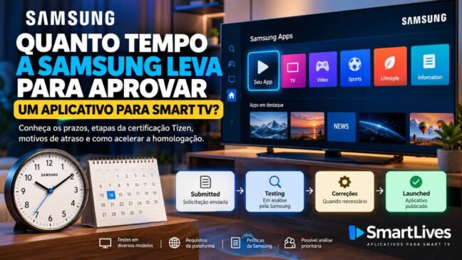 Quanto tempo a Samsung leva para aprovar um aplicativo para Smart TV?